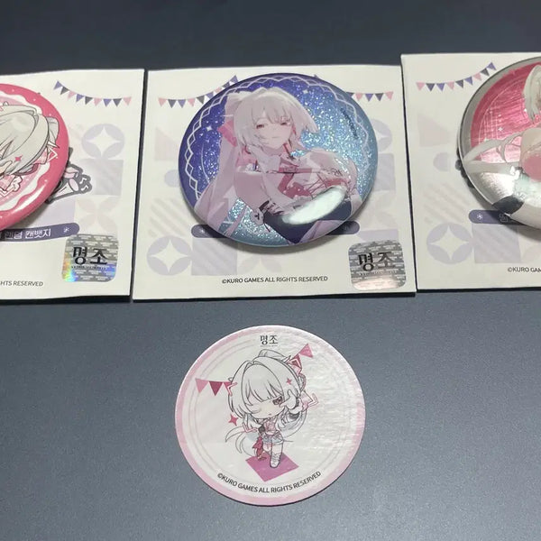 [BUNJANG] Myungjo 2nd Anniversary Hyuuki Can Badge/Sticker Set / 명조 2주년 히유키 캔배지/스티커