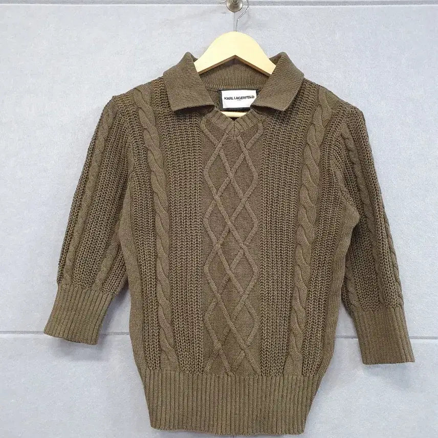 [BUNJANG] Karl Lagerfeld Cable Knit Sweater Size 44 / #칼 라거펠트 꽈배기 니트 44
