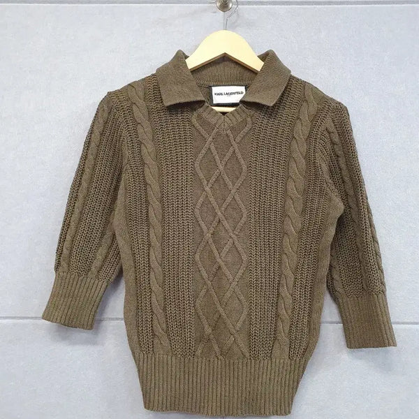 [BUNJANG] Karl Lagerfeld Cable Knit Sweater Size 44 / #칼 라거펠트 꽈배기 니트 44