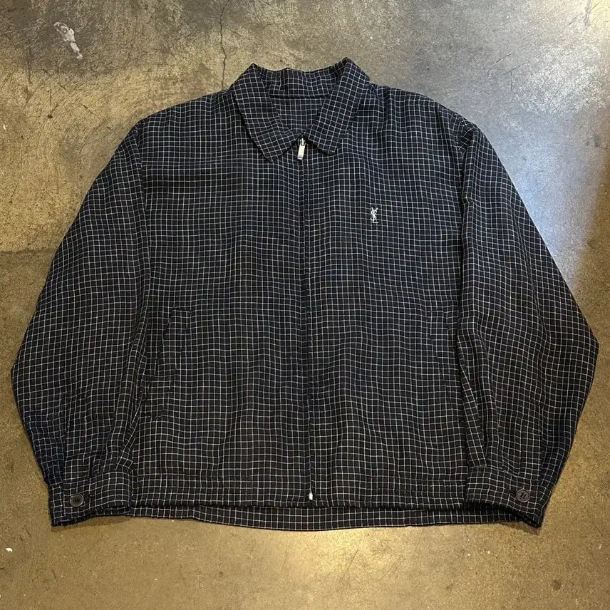 [BUNJANG] Saint Laurent Checked Wool Jacket / 105 입생로랑 체크 자켓