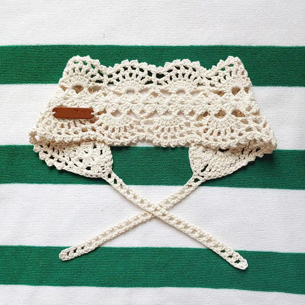 [BUNJANG] Handmade Crochet Lace Headband (Ivory) / 핸드메이드 크로셰 레이스 헤어밴드 (아이보리)