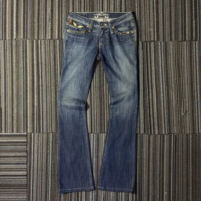 [BUNJANG] Robins Jean Indigo Bootcut Denim Pants with Stud Detail / 로빈스진 인디고 부츠컷 데님팬츠 스터드 디테일