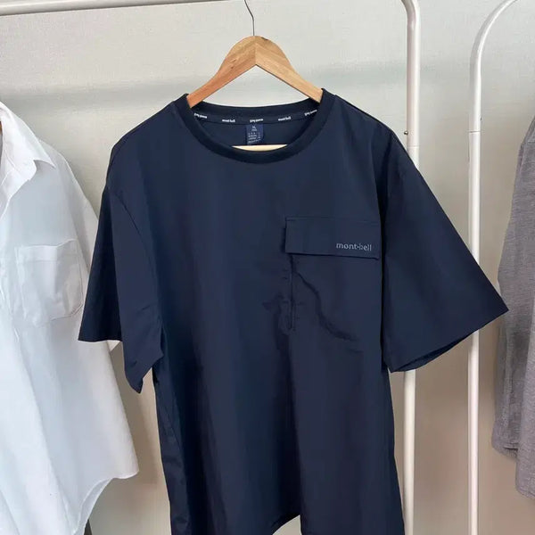 [BUNJANG] Montbell Unisex Active Woven Short Sleeve T-shirt Navy XL / 몽벨 유니 액티브 우븐 반팔 티셔츠 / 네이비 XL 남성 시원소재