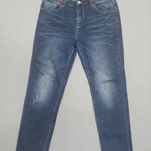 [BUNJANG] Vintage Bee Leather Patch Slim Fit Jeans / [34] 빈티지 벌 래더패치 슬림진 청바지