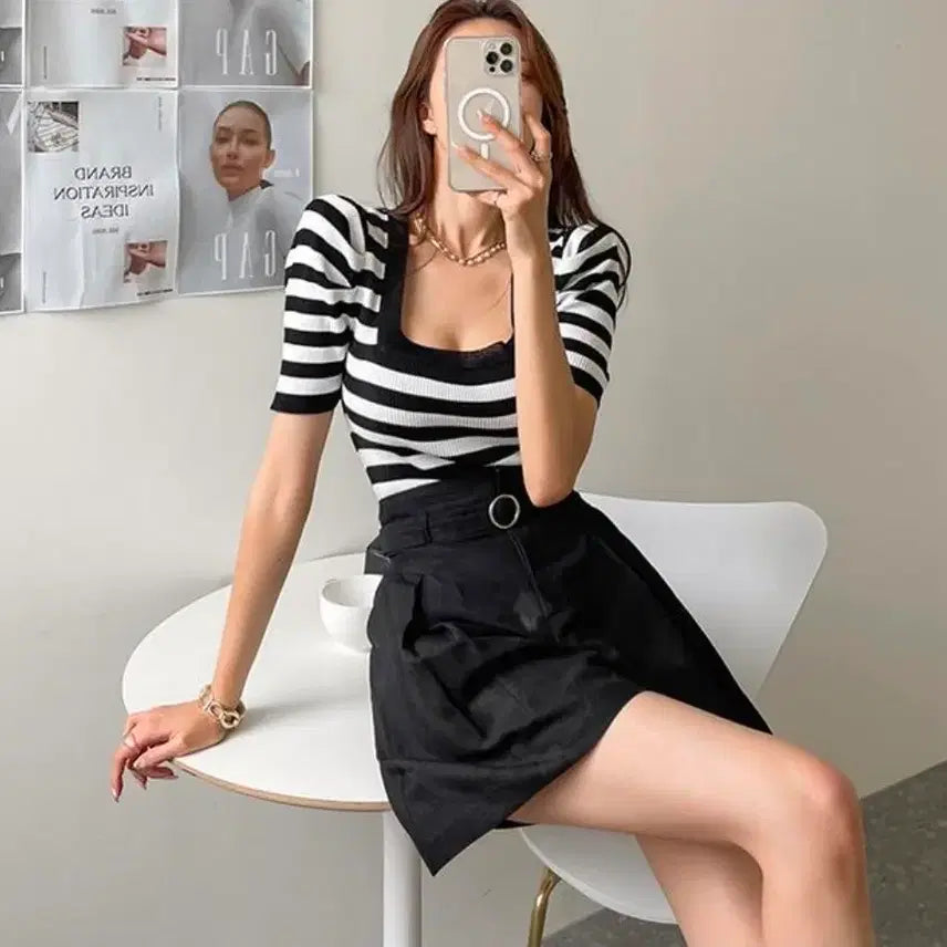 [BUNJANG] Dabagirl Striped Top / free)다바걸 스트라이프 티