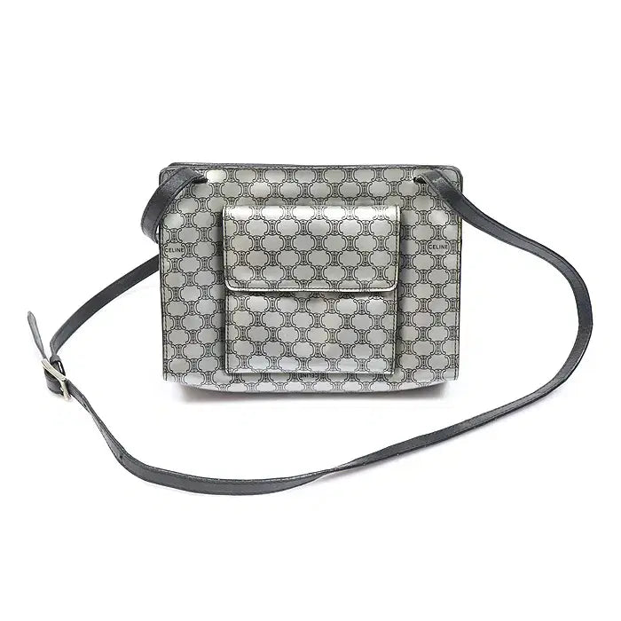 [BUNJANG] Celine Triomphe Mini Crossbody Bag Silver PVC Leather CO44047CE / 셀린느 PVC 실버 트리오페 미니 크로스백 CO44047CE