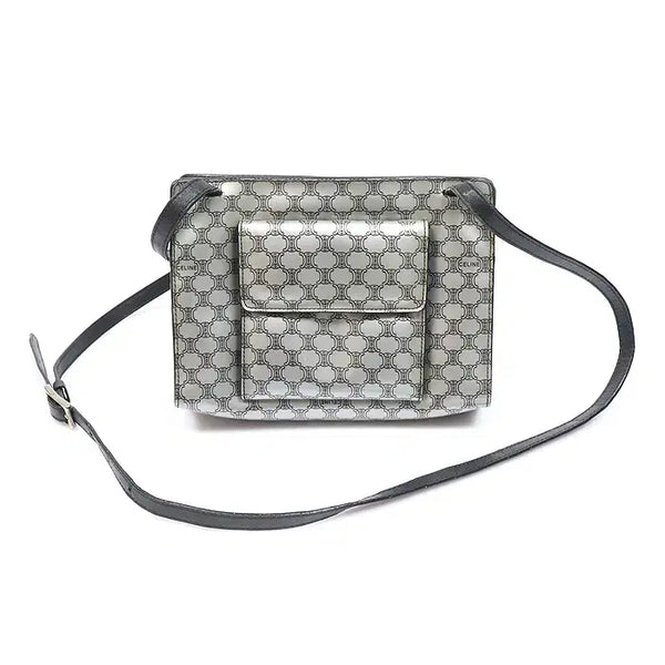 [BUNJANG] Celine Triomphe Mini Crossbody Bag Silver PVC Leather CO44047CE / 셀린느 PVC 실버 트리오페 미니 크로스백 CO44047CE