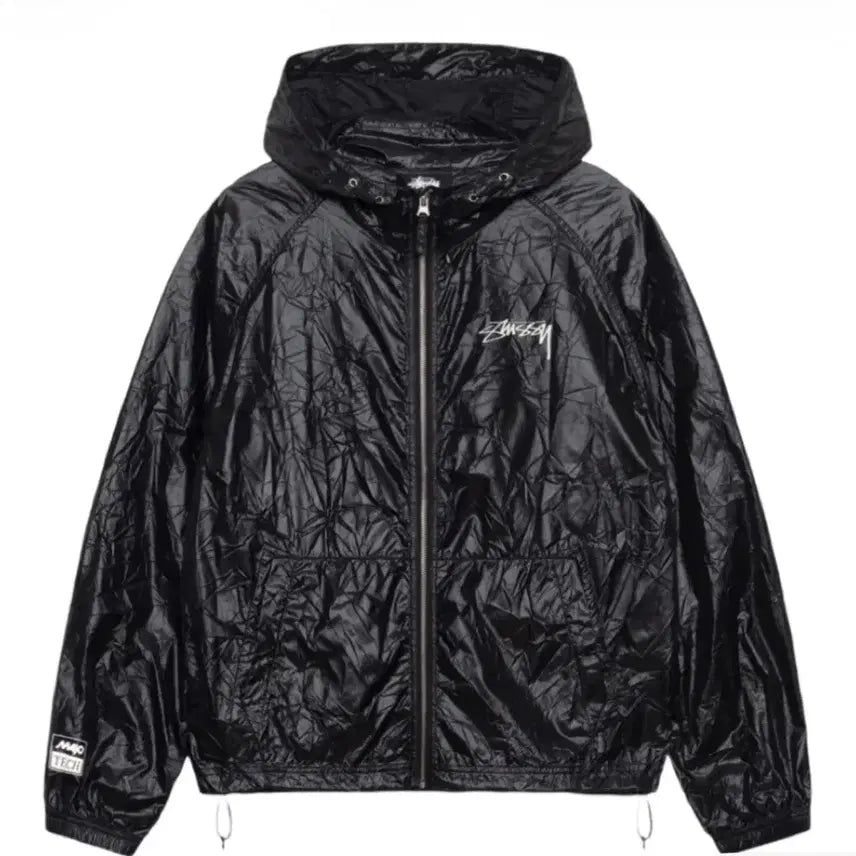 [BUNJANG] Stussy Beach Shell Wrinkle Nylon Jacket Black / [M] 스투시 비치 쉘 링클 나일론 자켓 블랙