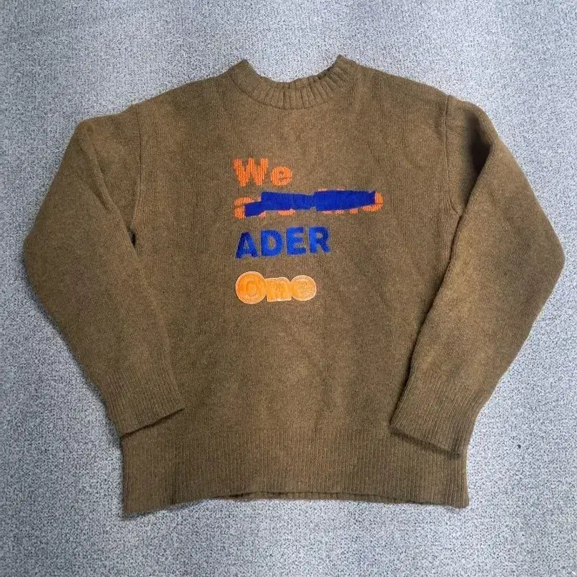 [BUNJANG] Ader Error "We ADER One" Lettering Knit Khaki / 아더에러 니트 카키