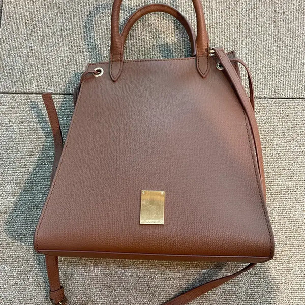 [BUNJANG] Couronne Brown Leather Tote Bag Shoulder Bag / 쿠론 브라운 가죽 토트백 숄더