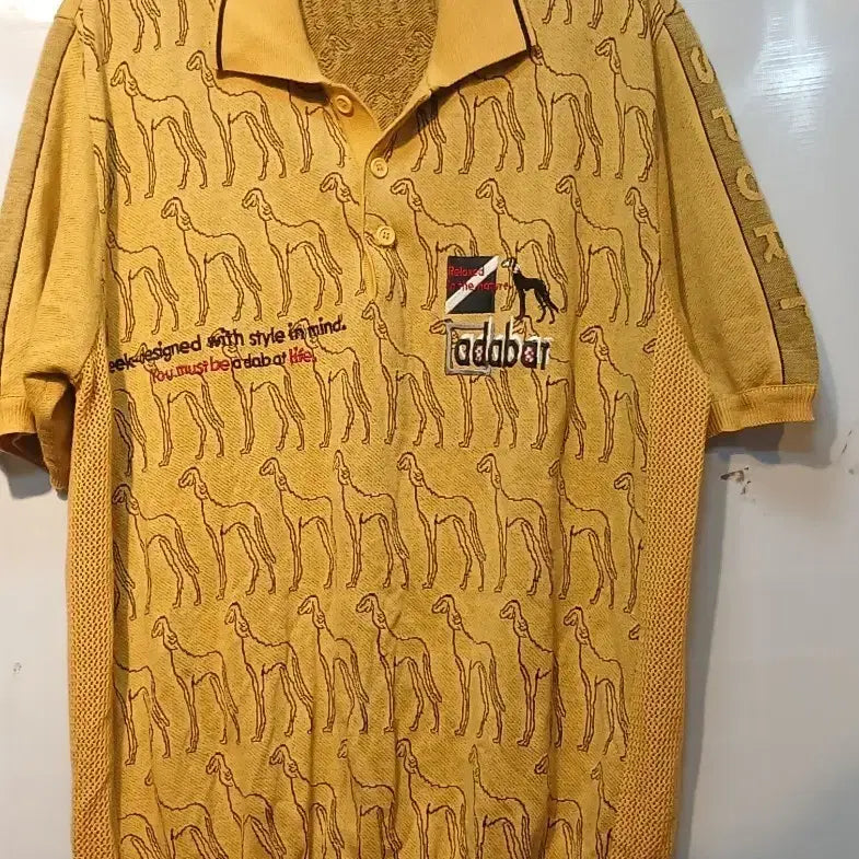 [BUNJANG] Adabar Yellow Patterned Polo Shirt / 아다바(adabar) 옐로우 패턴 카라티