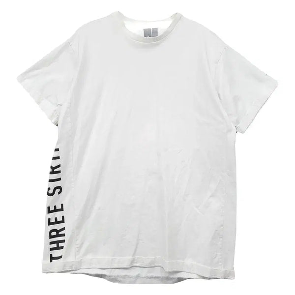 [BUNJANG] Adidas White Side Printing Casual Short Sleeve T-Shirt / 아디다스 화이트 사이드 프린팅 캐주얼 반팔티 L