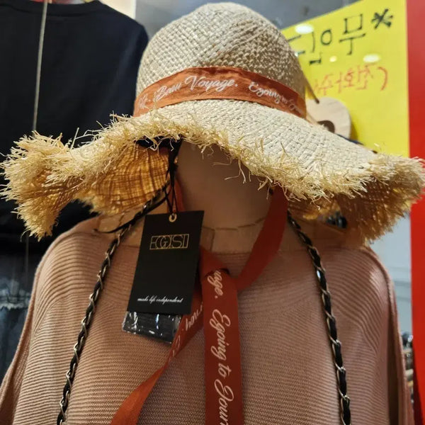[BUNJANG] Egoist Straw Hat / (에고이스트)스트로햇 라탄 햇 밀집모자 휴양지모자