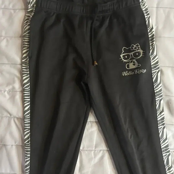 [BUNJANG] Women's Y2K Zebra Hello Kitty Gal Training Pants / 여성 y2k 지브라 헬로키티 갸루 트레이닝 팬츠