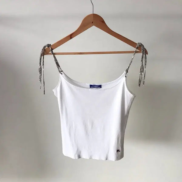 [BUNJANG] Burberry Logo White Sleeveless Tank Top / 버버리 로고 화이트 슬리브리스 나시