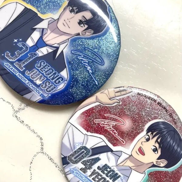 [BUNJANG] Garbage Time Official Goods Seong Junsu & Jeon Yeongjung Badge Bundle Set / 가비지타임 공식 굿즈 뱃지 성준수, 전영중 갑타 굿즈 일괄