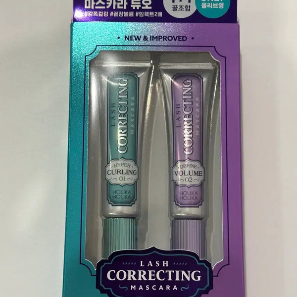 [BUNJANG] Holika Holika Lash Correcting Mascara Honey Combination Set (01 Hyper Curling & 02 Define Volume) / 미개봉)홀리카홀리카 래쉬 코렉팅 마스카라 꿀조합 기획세트 01/02