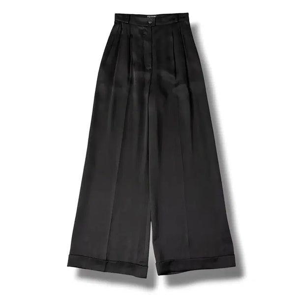 [BUNJANG] Chanel 2002 Spring/Summer Collection Authentic Silk Wide Black Slacks Pants / 02p CHANEL 샤넬 정품 실크 와이드 블랙 슬랙스 팬츠