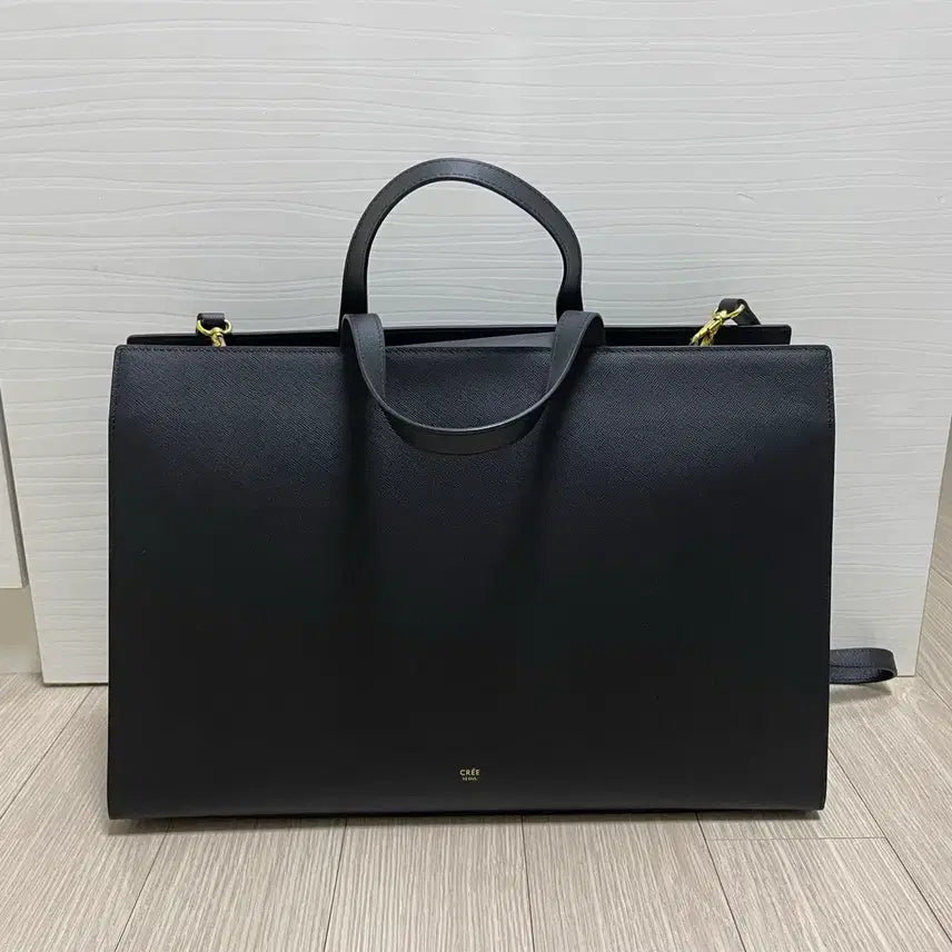 [BUNJANG] CREE Saffiano Ultra-Lightweight Black Tote Bag / CREE 크레에 사피아노 초경량 블랙