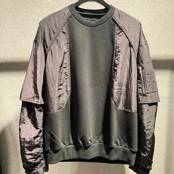 [BUNJANG] Joonji Nylon Taso Material Bomber Sweatshirt / [44]준지 타소재 마원 맨투맨
