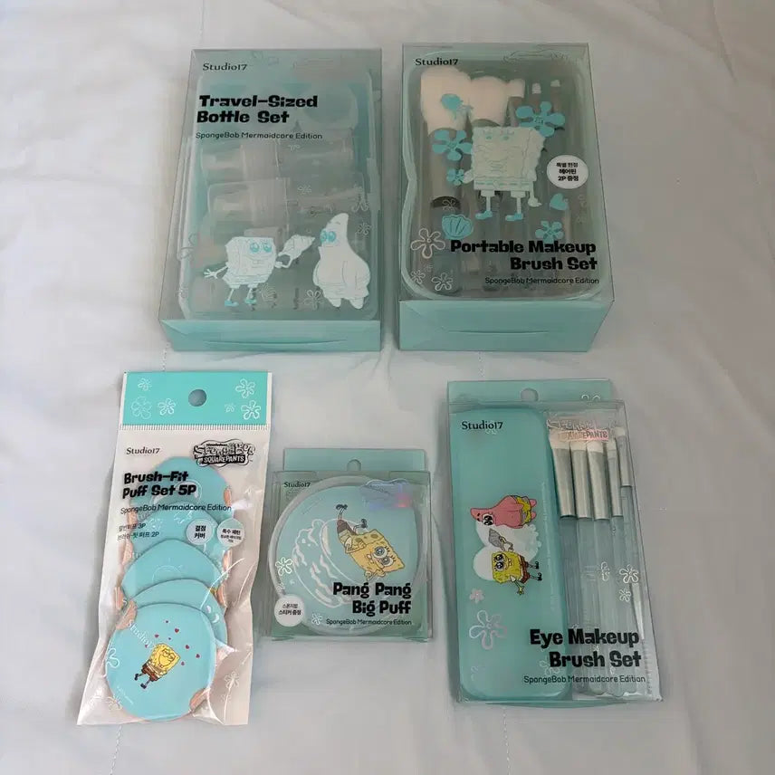 [BUNJANG] SpongeBob Patrick Makeup Brush Set / 스폰지밥 뚱이 메이크업 도구 세트