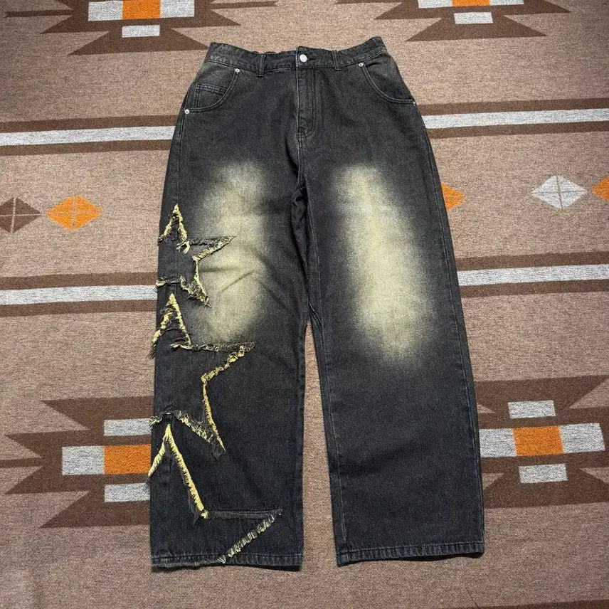 [BUNJANG] XTONZ Star Distressed Denim Pants L / 엑스톤즈 스타 디스트로이드 데님 팬츠 L
