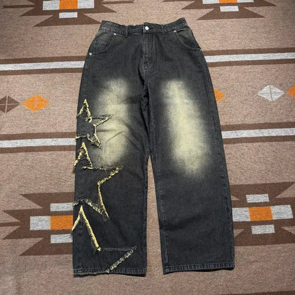 [BUNJANG] XTONZ Star Distressed Denim Pants L / 엑스톤즈 스타 디스트로이드 데님 팬츠 L