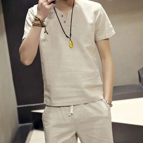 [BUNJANG] Men's Linen Training Set / 남자 린넨 트레이닝세트