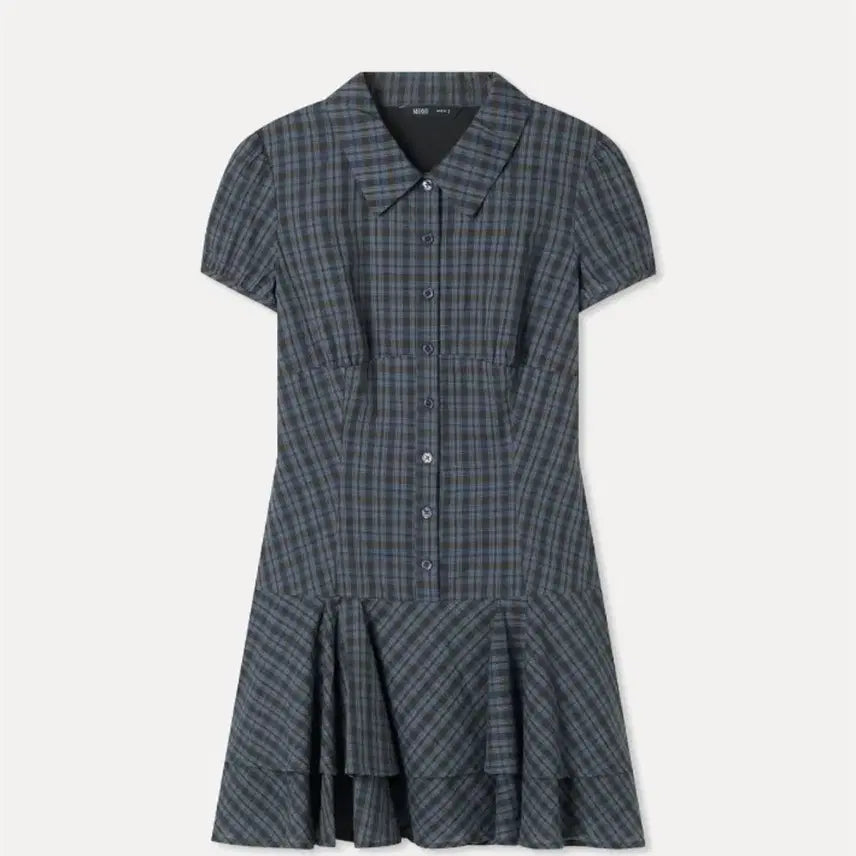[BUNJANG] MISOO Check Shirt Dress Blue / 미쏘 체크 셔츠 원피스 블루 blue