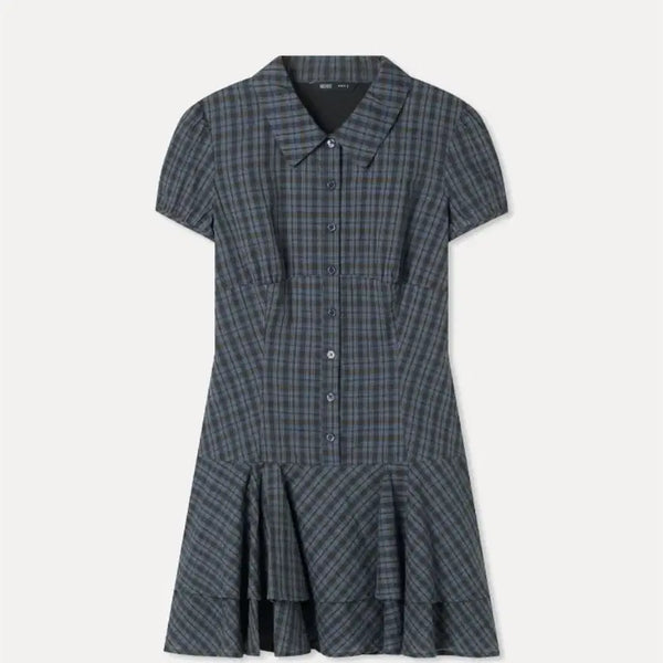 [BUNJANG] MISOO Check Shirt Dress Blue / 미쏘 체크 셔츠 원피스 블루 blue