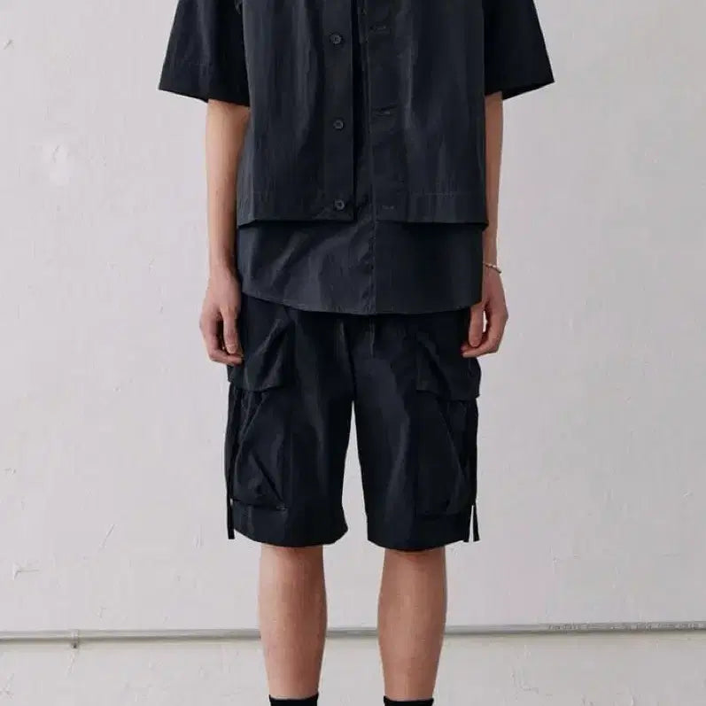 [BUNJANG] Bellier Touridge Short Sleeve Shirt - Black / 벨리에 투어리지 숏 슬리브 셔츠 - 블랙