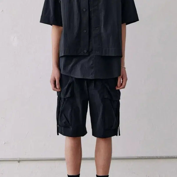 [BUNJANG] Bellier Touridge Short Sleeve Shirt - Black / 벨리에 투어리지 숏 슬리브 셔츠 - 블랙