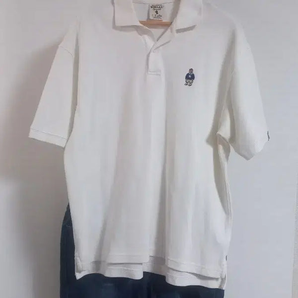[BUNJANG] Whoau White Polo T-Shirt Size 105 / 후아유 화이트 카라티셔츠 105