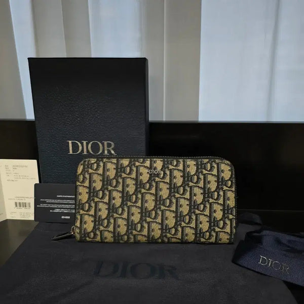 [BUNJANG] Dior Oblique Jacquard Zip Around Long Wallet / {클로젯}[Os/풀구성]디올 오블리크 자카드 지퍼돌이 장지갑