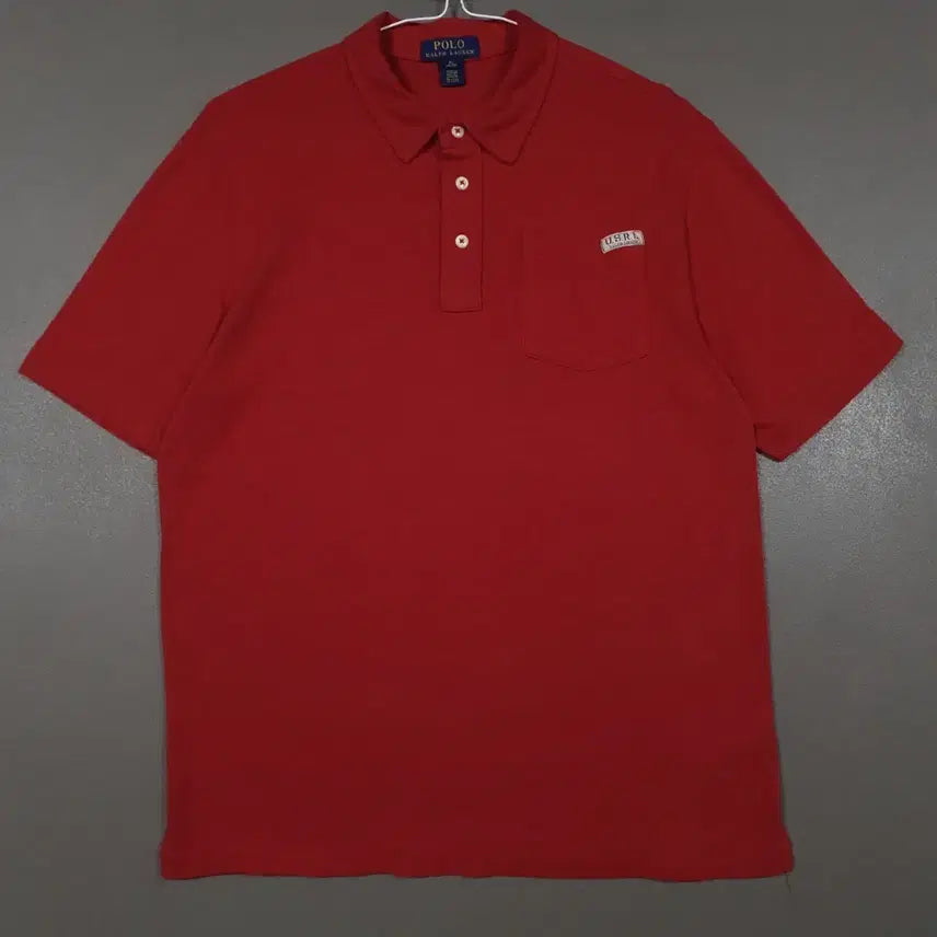 [BUNJANG] Polo Ralph Lauren U.S.R.L. Pocket Short Sleeve Pique Polo Shirt Red / M) 폴로 랄프로렌 U.S.R.L. 포켓 반팔 카라티 피케 셔츠 레드