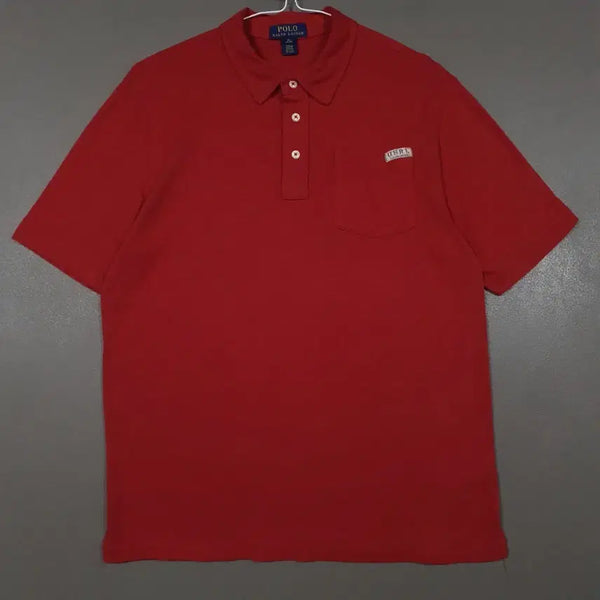 [BUNJANG] Polo Ralph Lauren U.S.R.L. Pocket Short Sleeve Pique Polo Shirt Red / M) 폴로 랄프로렌 U.S.R.L. 포켓 반팔 카라티 피케 셔츠 레드