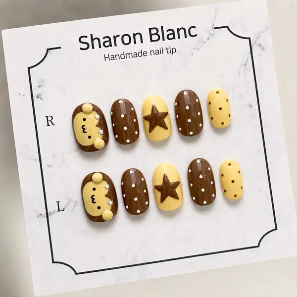 [BUNJANG] Sharon Blanc Custom Handmade Nail Tips - 15 Shape Options / 몽키 네일팁 / 15종 쉐입