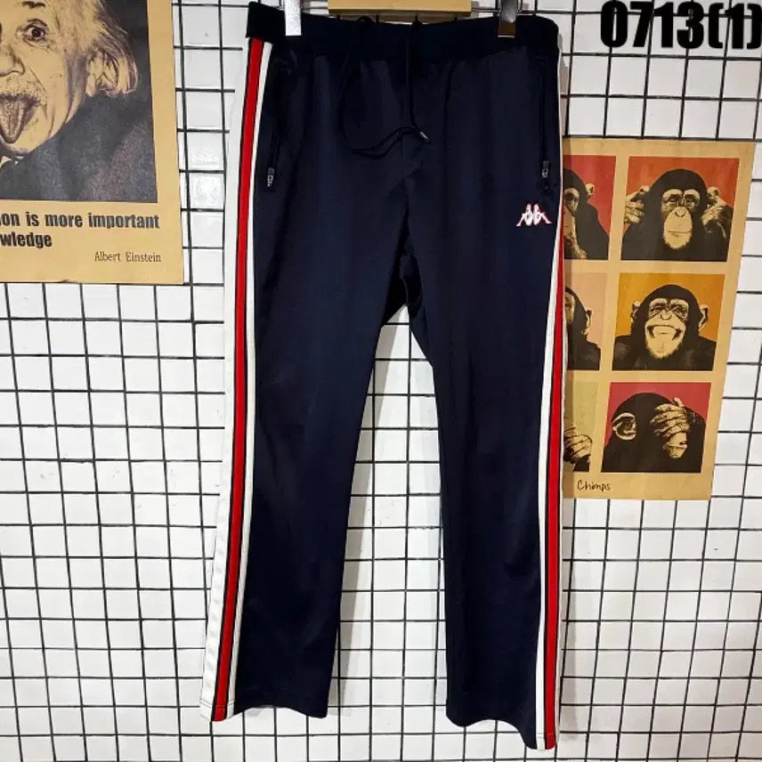 [BUNJANG] KAPPA Training Pants Navy Red White Stripe XL / 카파 트레이닝 바지 네이비 레드 화이트 줄지 XL