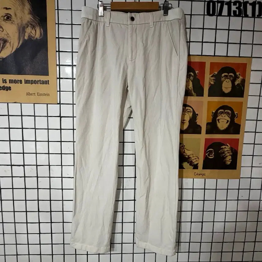 [BUNJANG] Descente White Cotton Pants 38 / 데상트 흰색 면바지 38