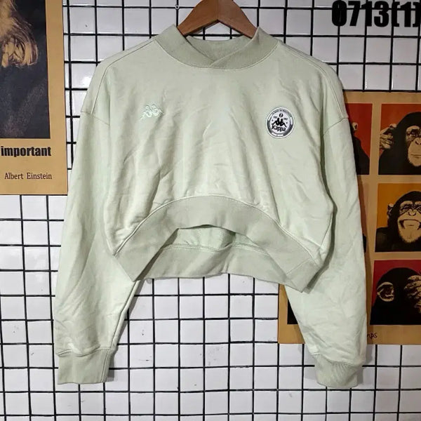 [BUNJANG] Kappa Cropped Sweatshirt Green S / 카파 크롭 맨투맨 연두색 S