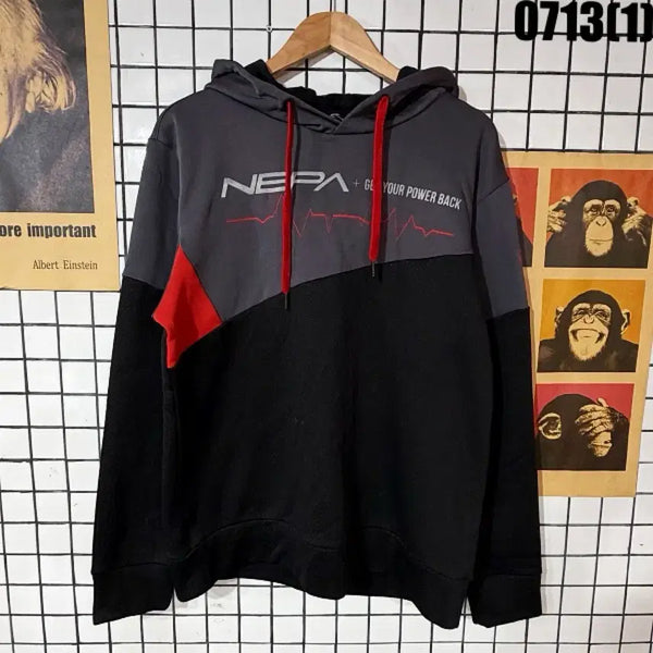 [BUNJANG] Nepa Hooded Sweatshirt Grey/Black/Red Size 105 / 네파 후드티 그레이/블랙/레드 105