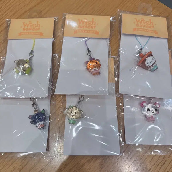 [BUNJANG] Wishdoll Resin Keychain Siooning Kuri Bubble Cat Puppy Dog Ryong Ryong Pangyi / 위시돌 레진 키링 시오닝 쿠리 버블냥 댕트리버 룐룐 팡이