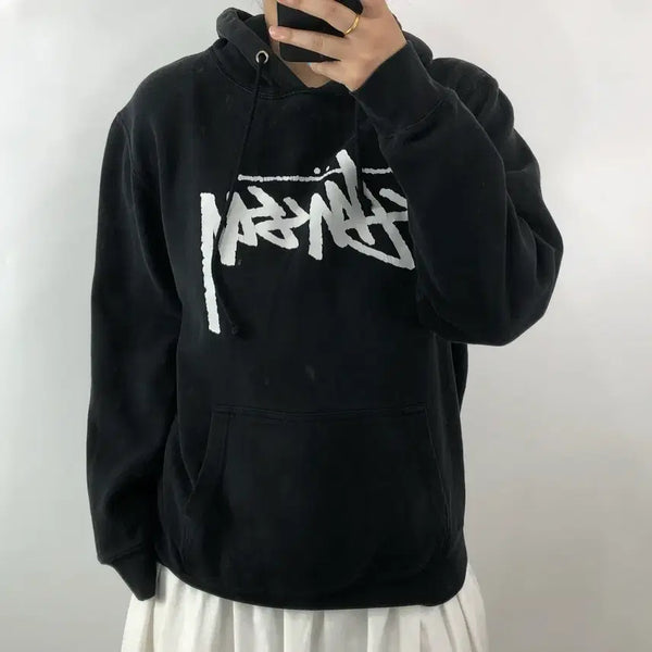 [BUNJANG] Stussy Black Hoodie / [L] 스투시 블랙 후드티