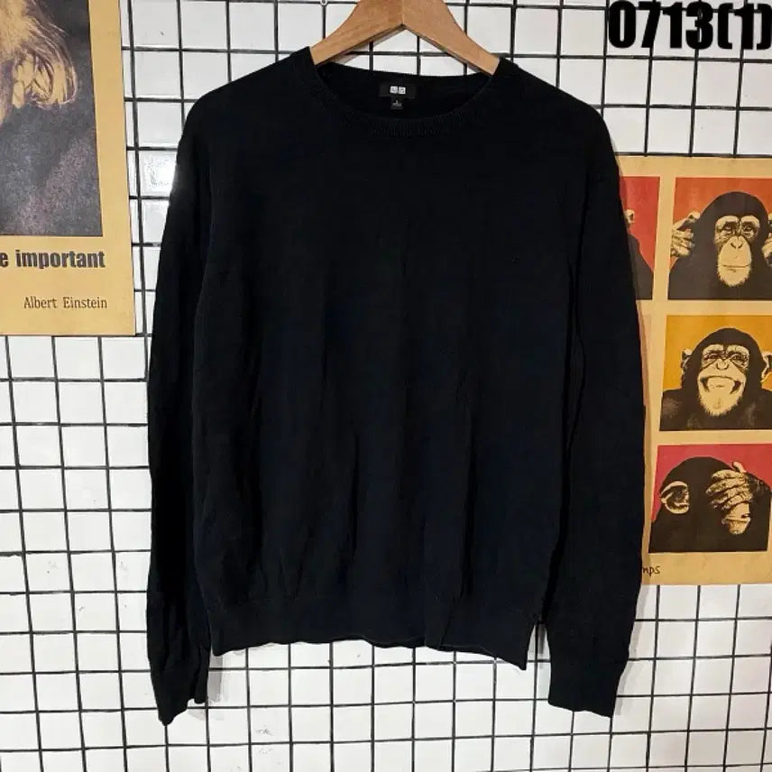 [BUNJANG] Uniqlo Black Sweatshirt L / 유니클로 블랙 맨투맨 L