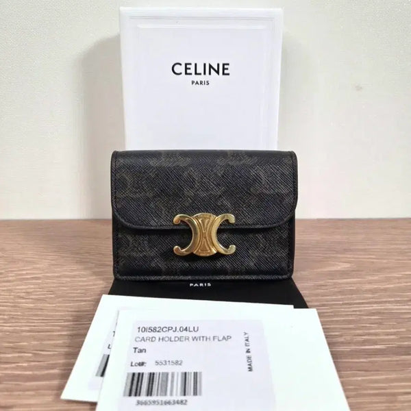[BUNJANG] Celine Triomphe Card Holder Tan / [S+급]셀린느 트리옹프 카드지갑 탄