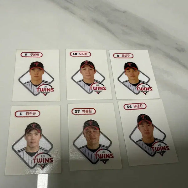 [BUNJANG] LG Twins Dibs Seal Koo Bon-hyeok, Im Chan-kyu, Oh Ji-hwan, Park Dong-won, Moon Sung-ju, Yoo Young-chan Bundle Set / 엘지트윈스 띠부씰 구본혁 임찬규 오지환 박동원 문성주 유영찬