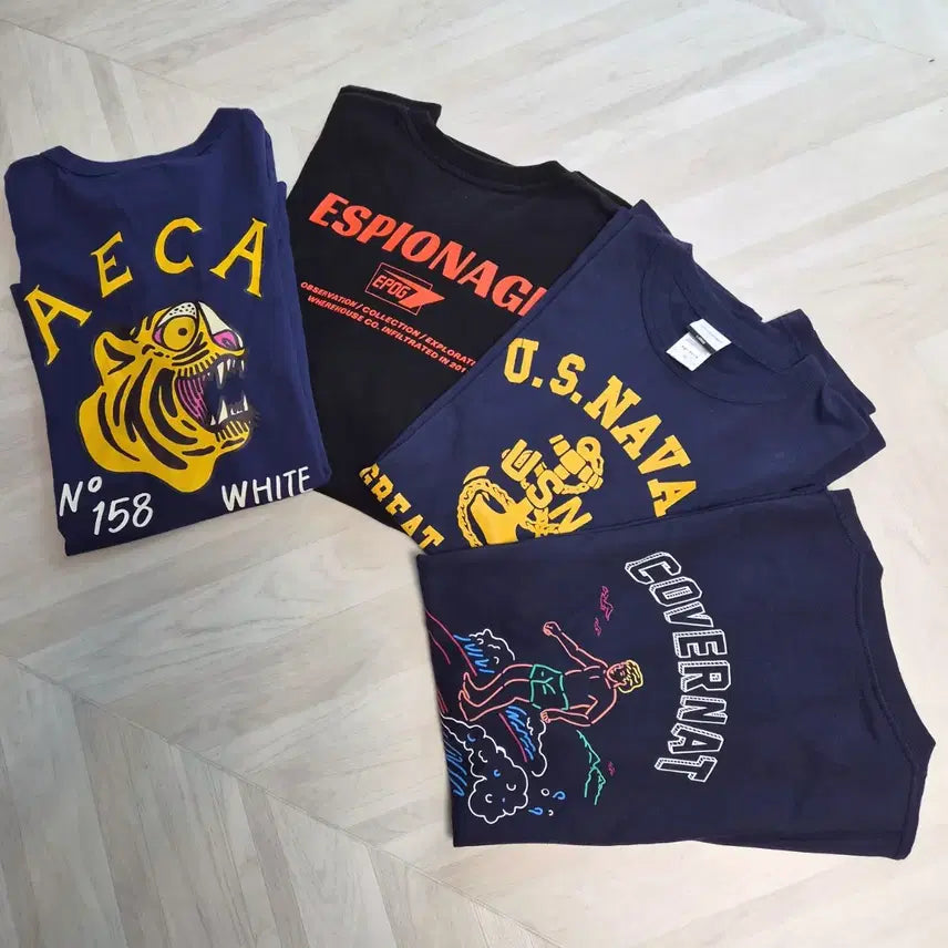 [BUNJANG] AICA WHITE, Outstanding, Covernat Printed T-shirt Set (4 Types) / 프린팅티셔츠 4종(에이카화이트,아웃스탠딩,커버낫)