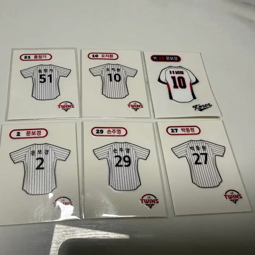 [BUNJANG] LG Twins Uniform Ttibu Seal Set - Hong Chang-ki, Son Ju-yeong, Moon Bo-gyeong, Oh Ji-hwan, Park Dong-won / 엘지트윈스 유니폼 띠부씰 홍창기 손주영 문보경 오지환 박동원