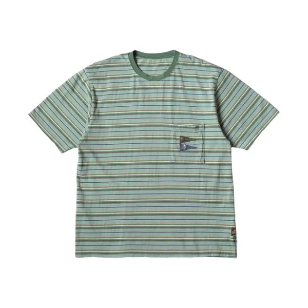 [BUNJANG] Kapital 3-Flag Multi Border T-Shirt Mint Green XL / 캐피탈 3플래그 멀티 보더 티셔츠팝니다.  민트 그린, XL사이즈.