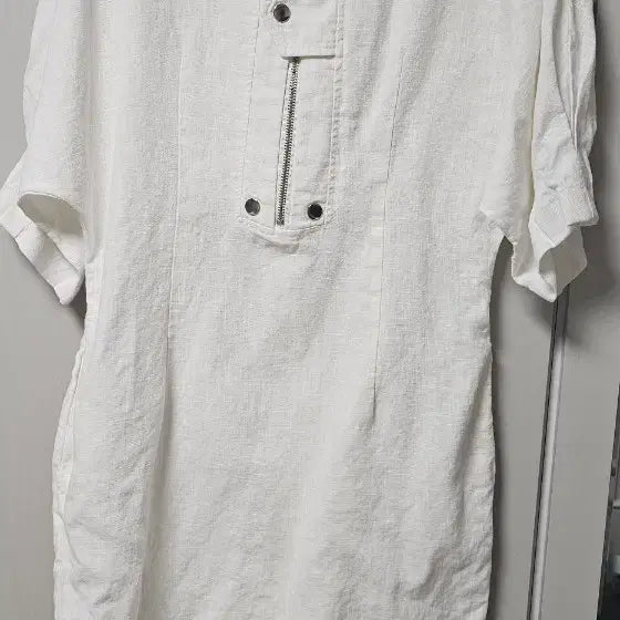[BUNJANG] White Zip-Up Midi Dress / 화이트 집업 원피스